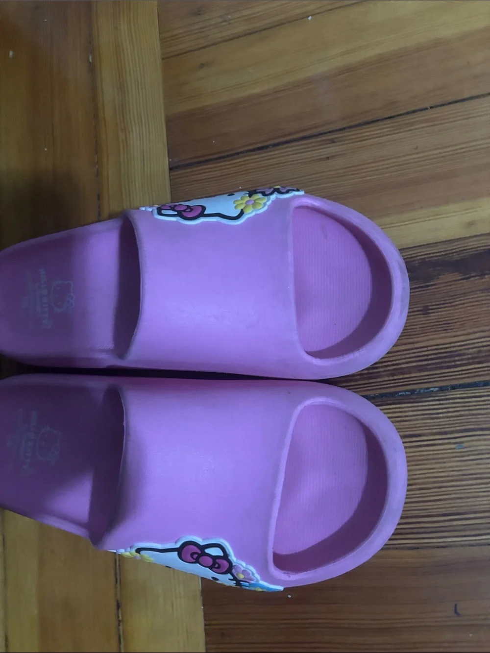 Hello Kitty Pink Slide Sandals with Character Accent